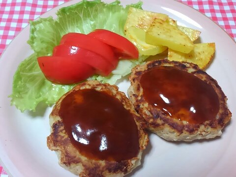 豚ひき肉のおからパウダー入りハンバーグ☆